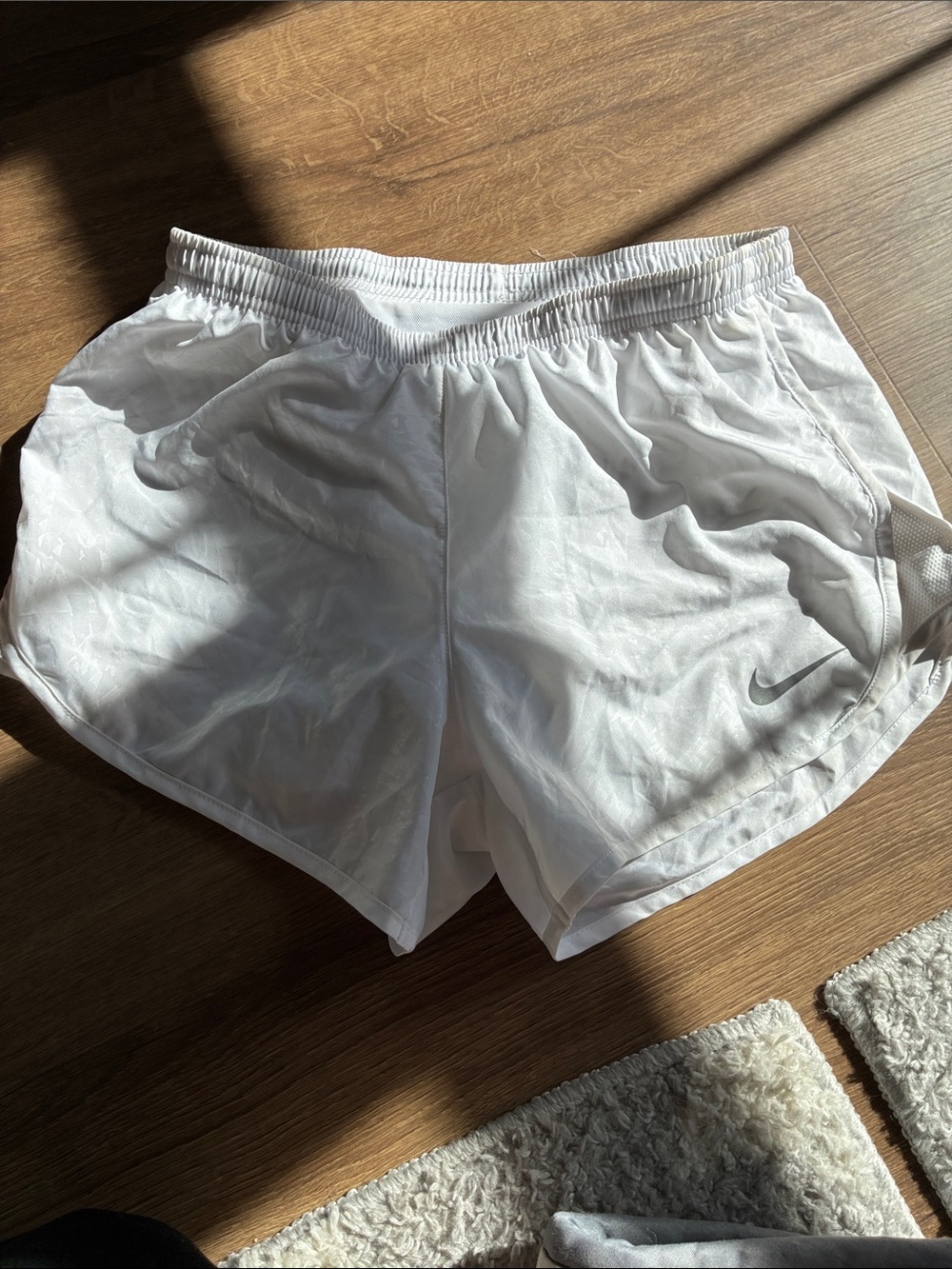 Nike White Dri-FIT Athletic Shorts